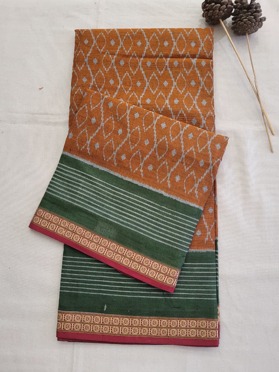 Yellow Kalajamun Cotton Saree