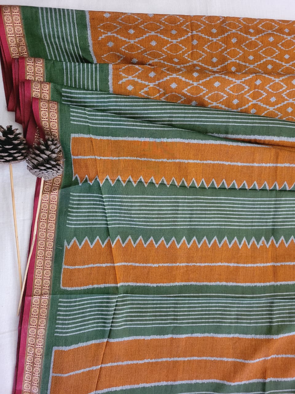 Yellow Kalajamun Cotton Saree