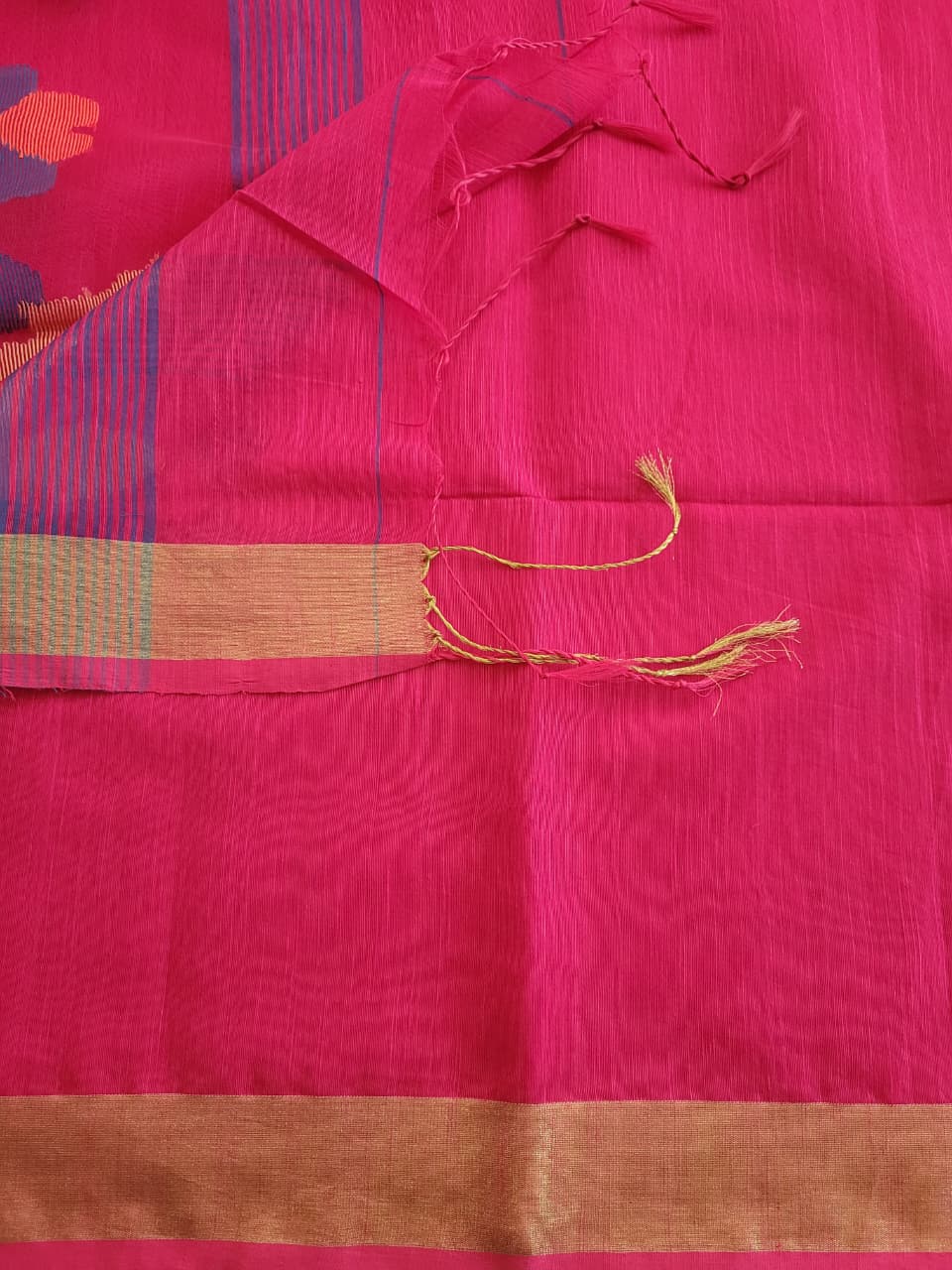 Pink Maslin Jamdani Saree