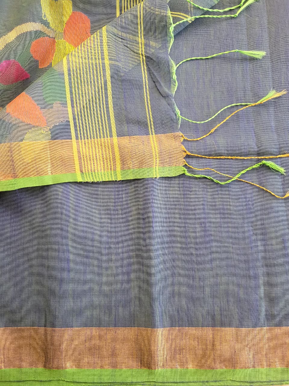 Black Maslin Jamdani Saree