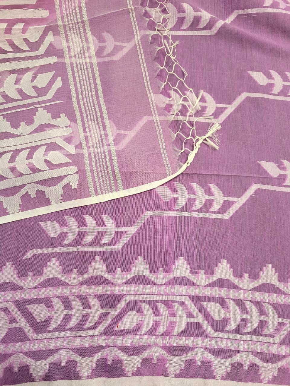 Pink Maslin Jamdani Saree