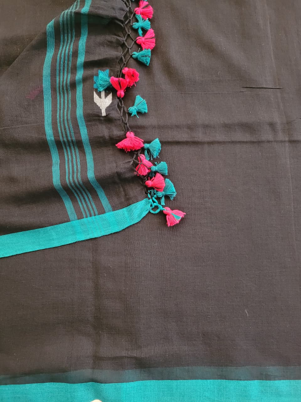 Black Cotton Jamdani Saree