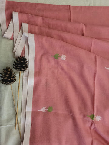 Blush Cotton Jamdani Saree