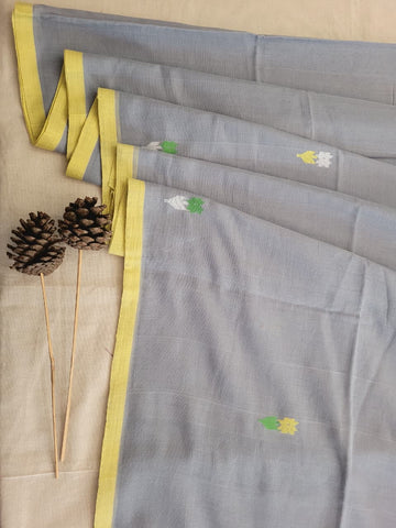 Gray Cotton Jamdani Saree
