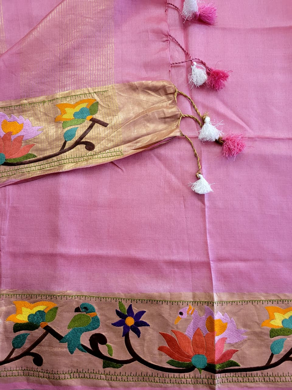 Pink Reet Pure Tussar Saree