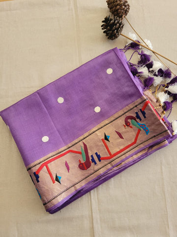 Purple Reet Pure Tussar Saree
