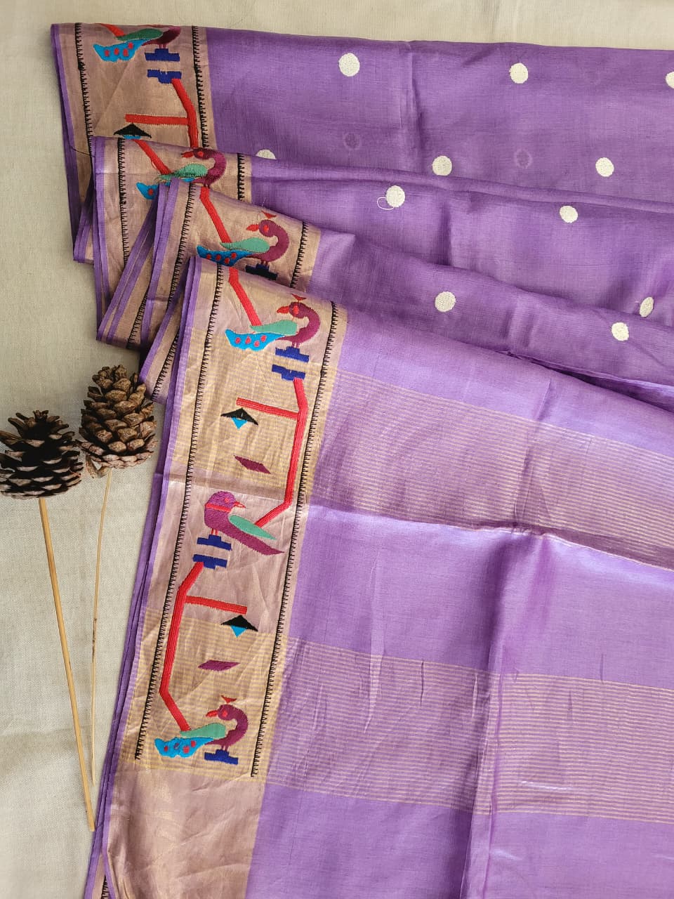 Purple Reet Pure Tussar Saree