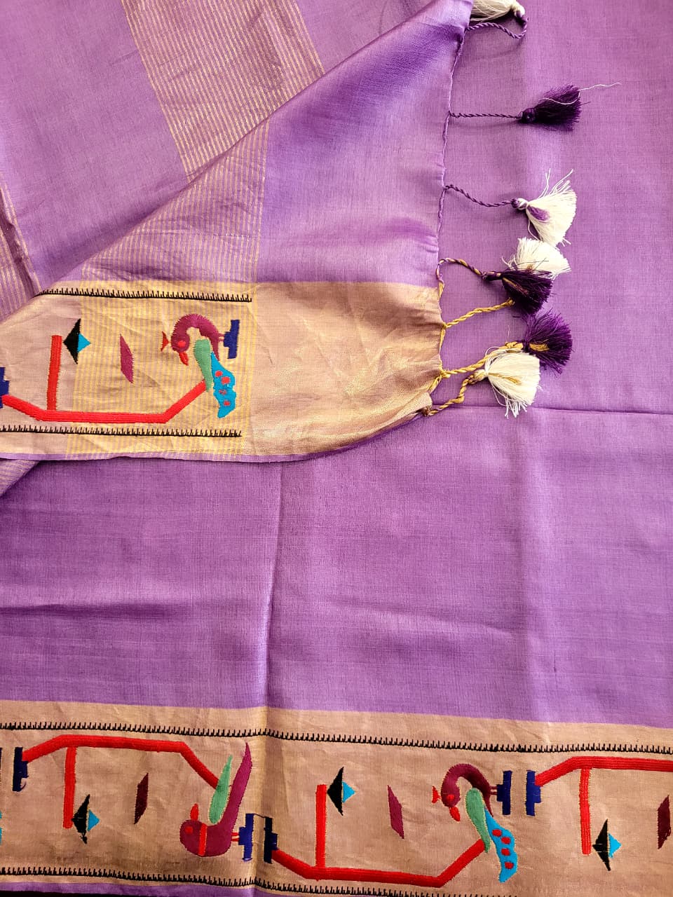 Purple Reet Pure Tussar Saree