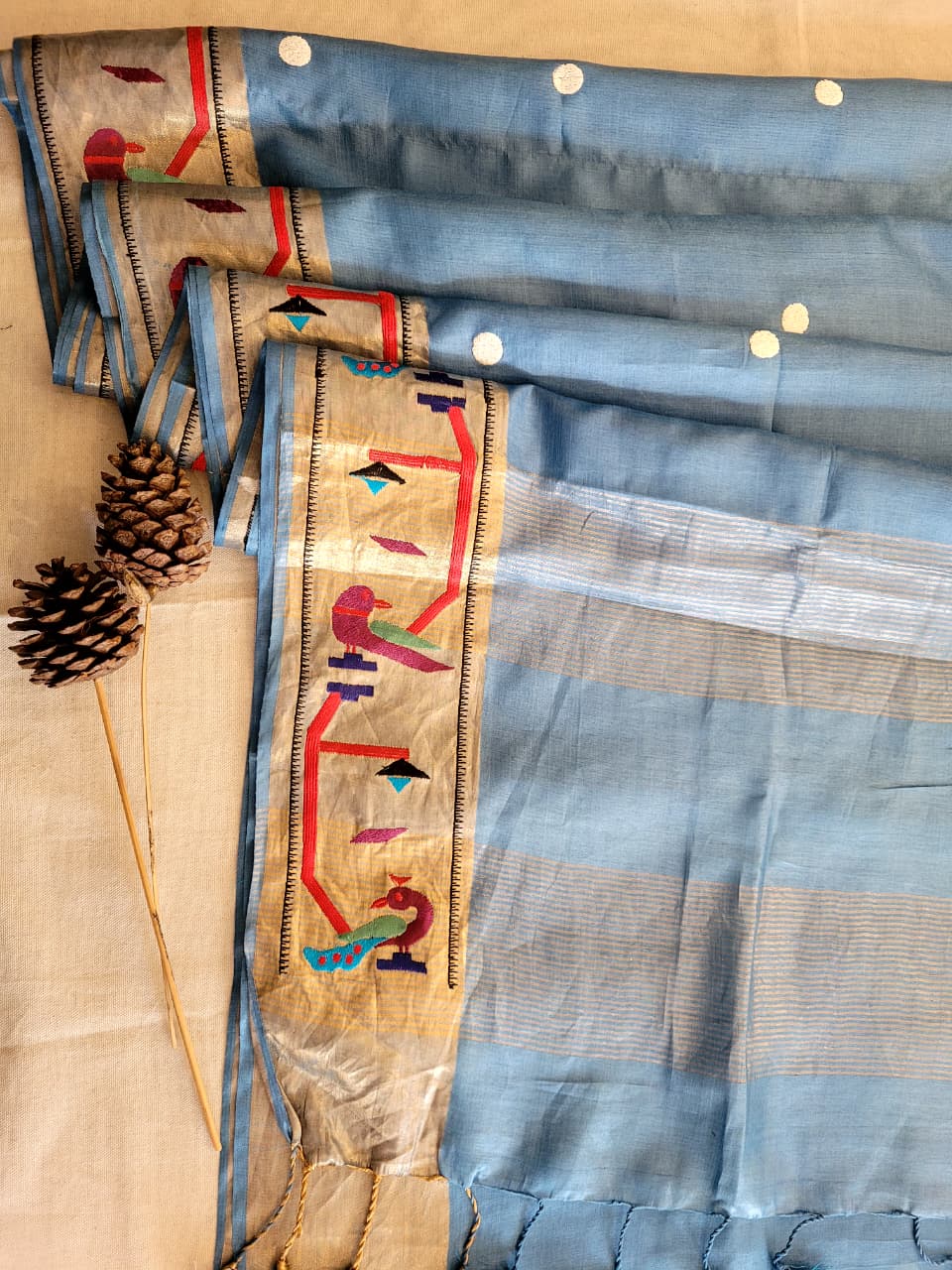 Blue Reet Pure Tussar Saree