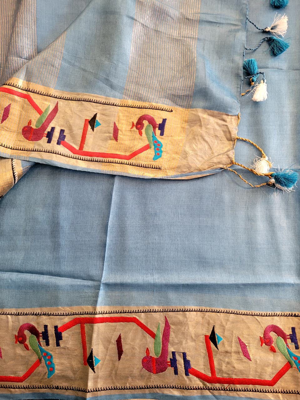 Blue Reet Pure Tussar Saree