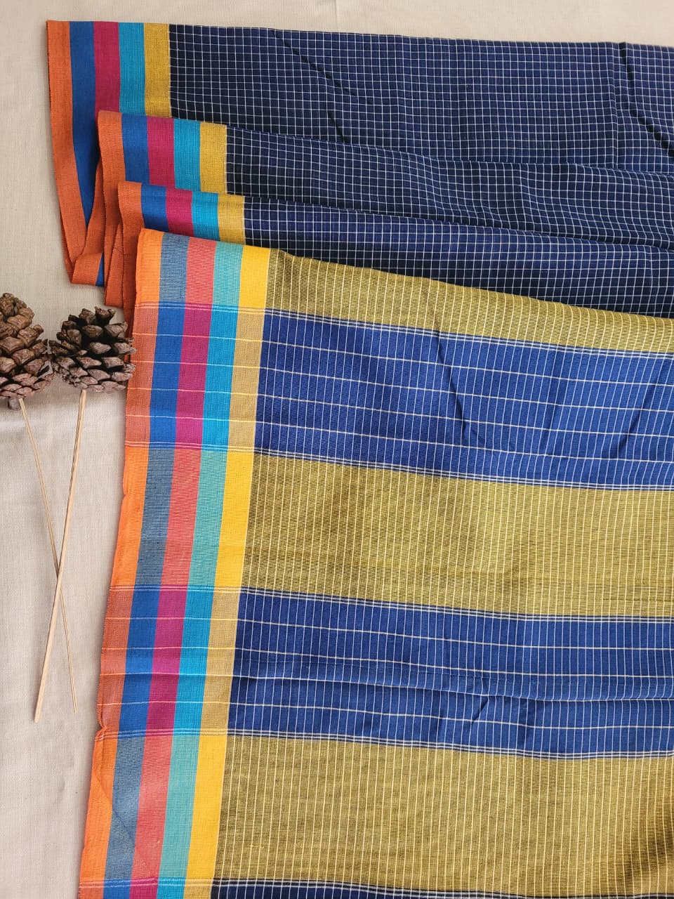 Blue Multicolour Hampa Pattedanchu Saree