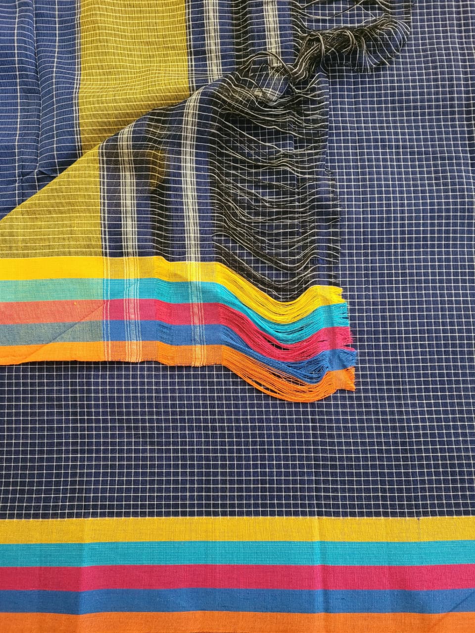 Blue Multicolour Hampa Pattedanchu Saree