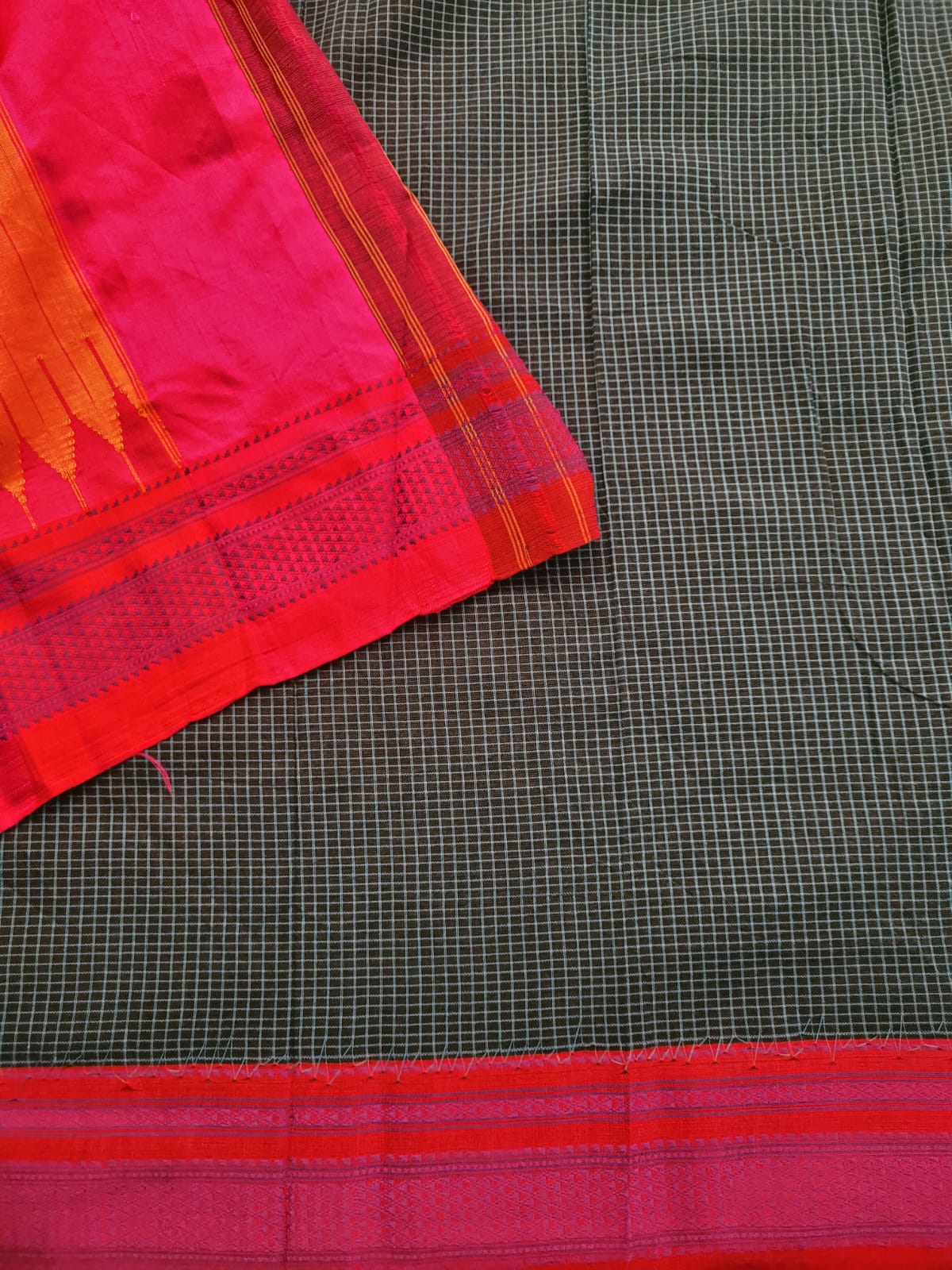 Beetroot Ilkal Cotton Saree Silk Pallu