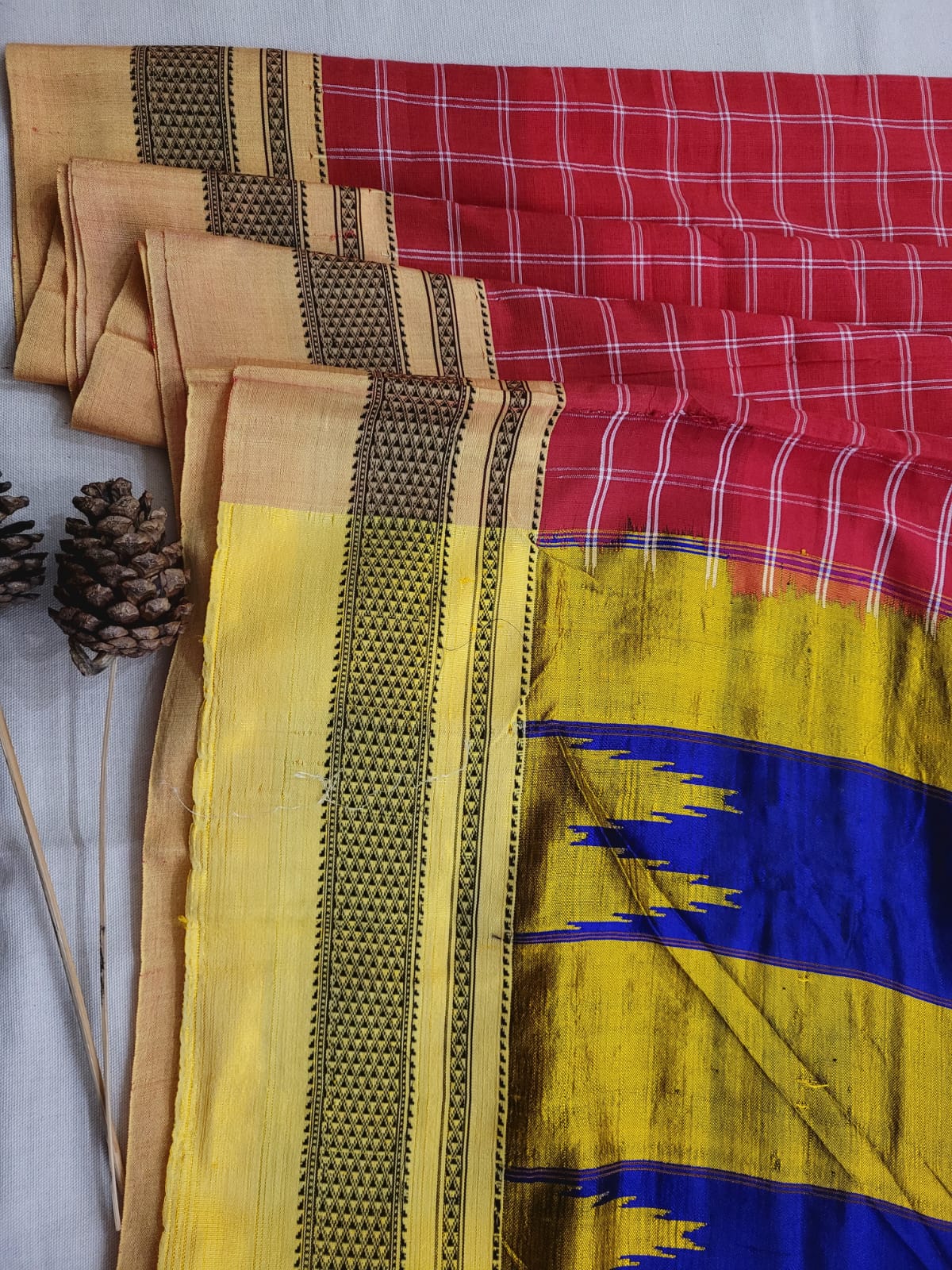 Yellow Ilkal Cotton Saree Silk Pallu