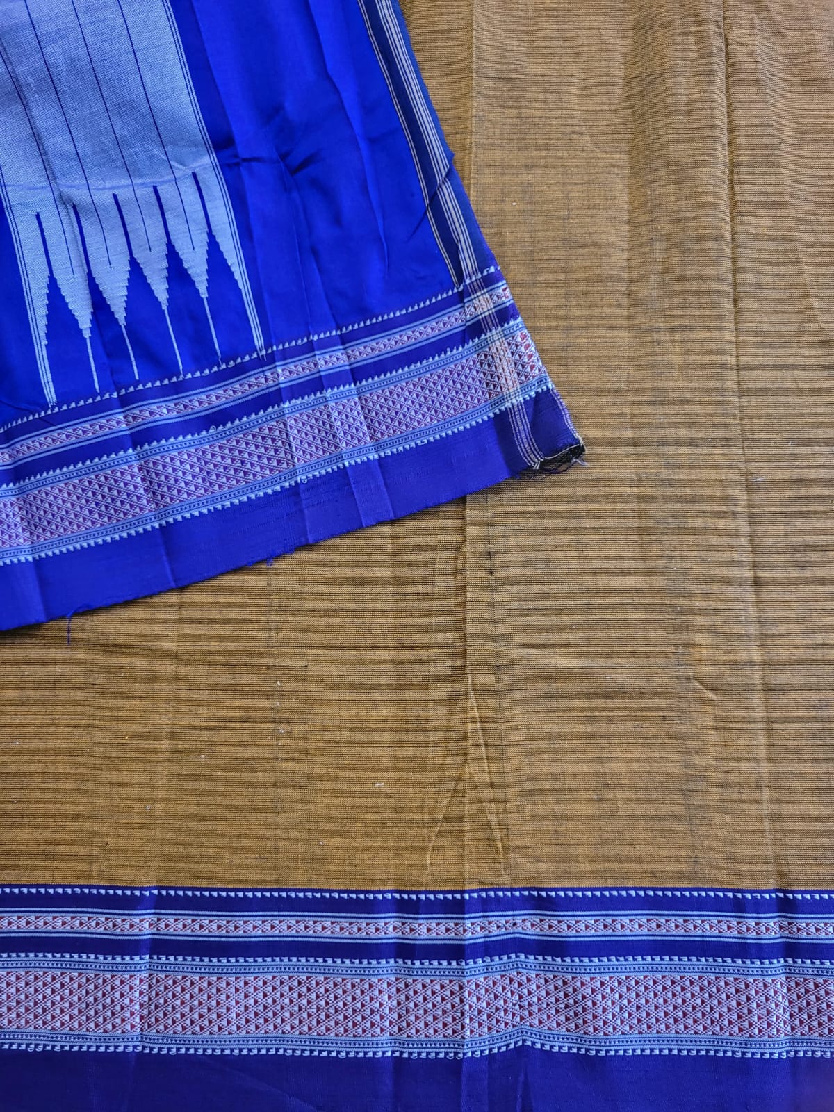 Navy Blue Ilkal Cotton Saree Silk Pallu