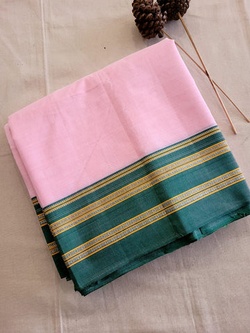 Pink Ilkal Cotton Saree Silk Pallu