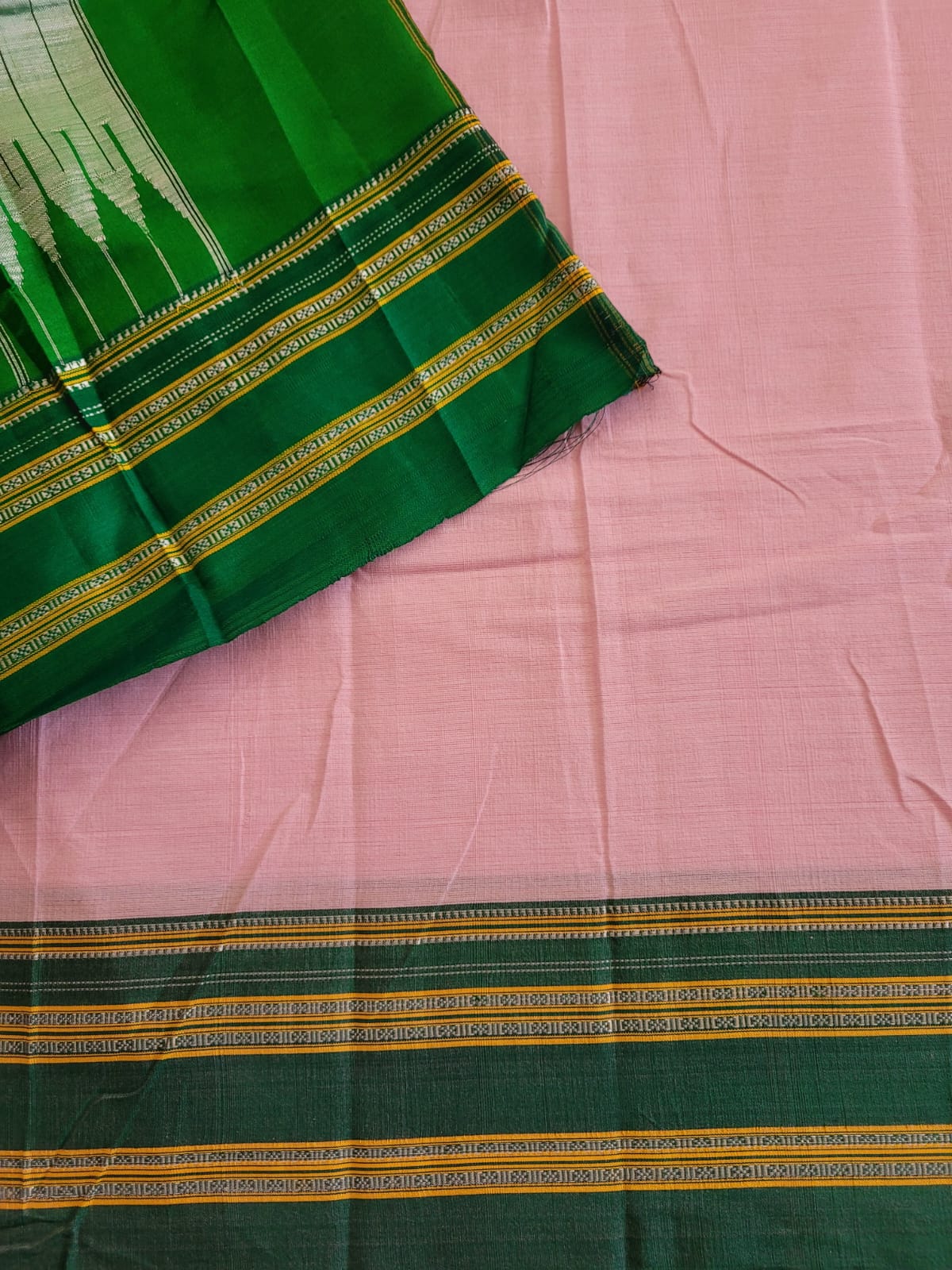 Pink Ilkal Cotton Saree Silk Pallu