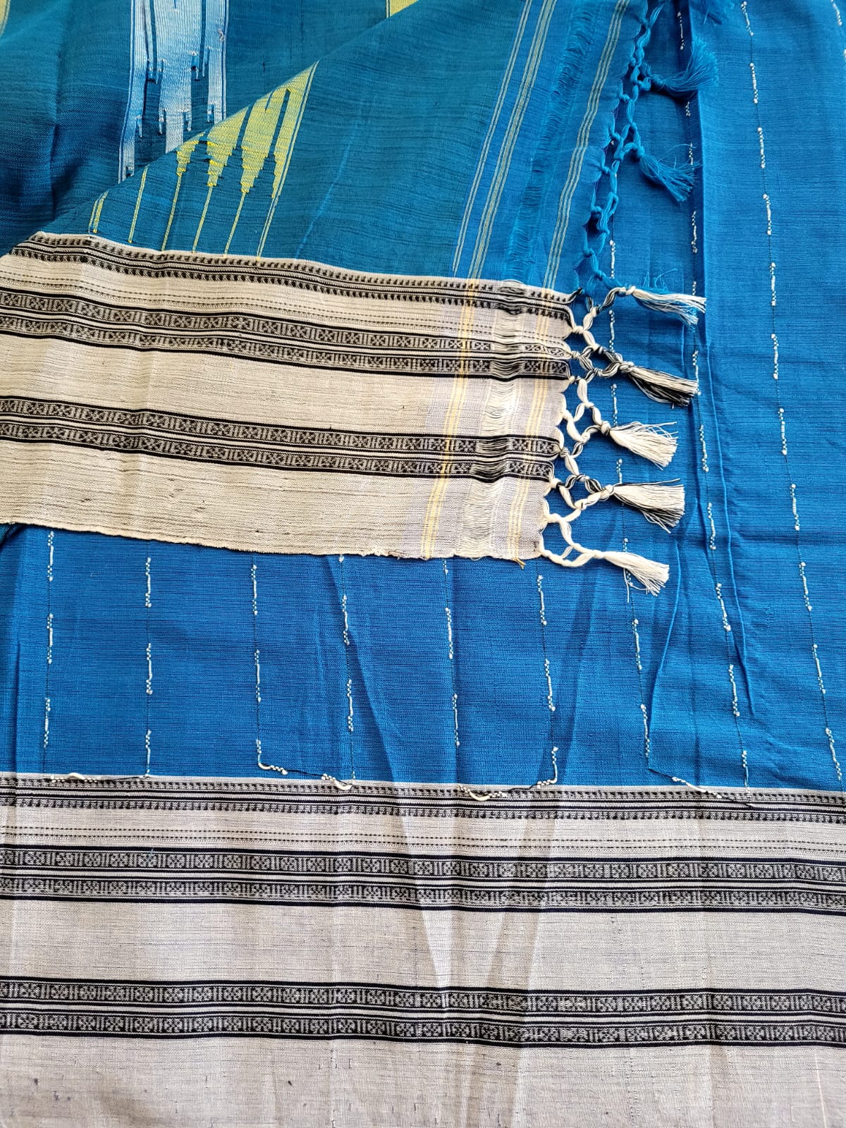 Blue Ilkal Cotton Saree Silk Pallu