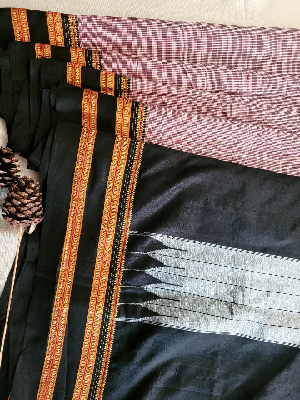 Black Ilkal Saree Silk Pallu