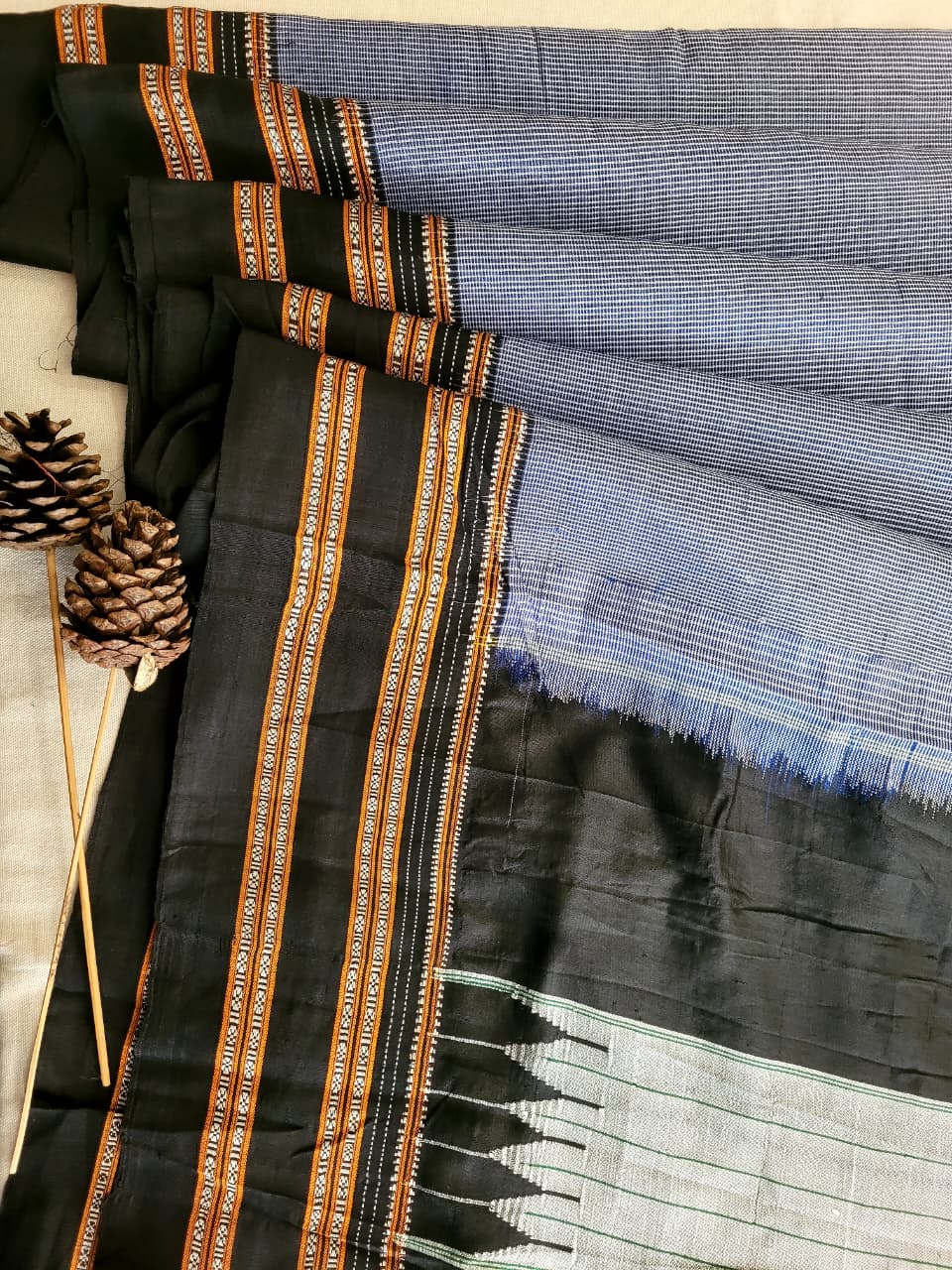 Gray Ilkal Saree Silk Pallu