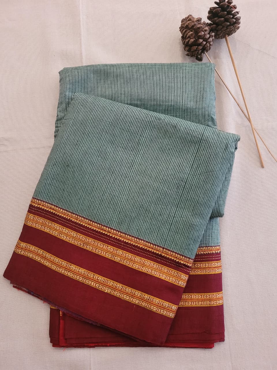 Red Ilkal Saree Silk Pallu