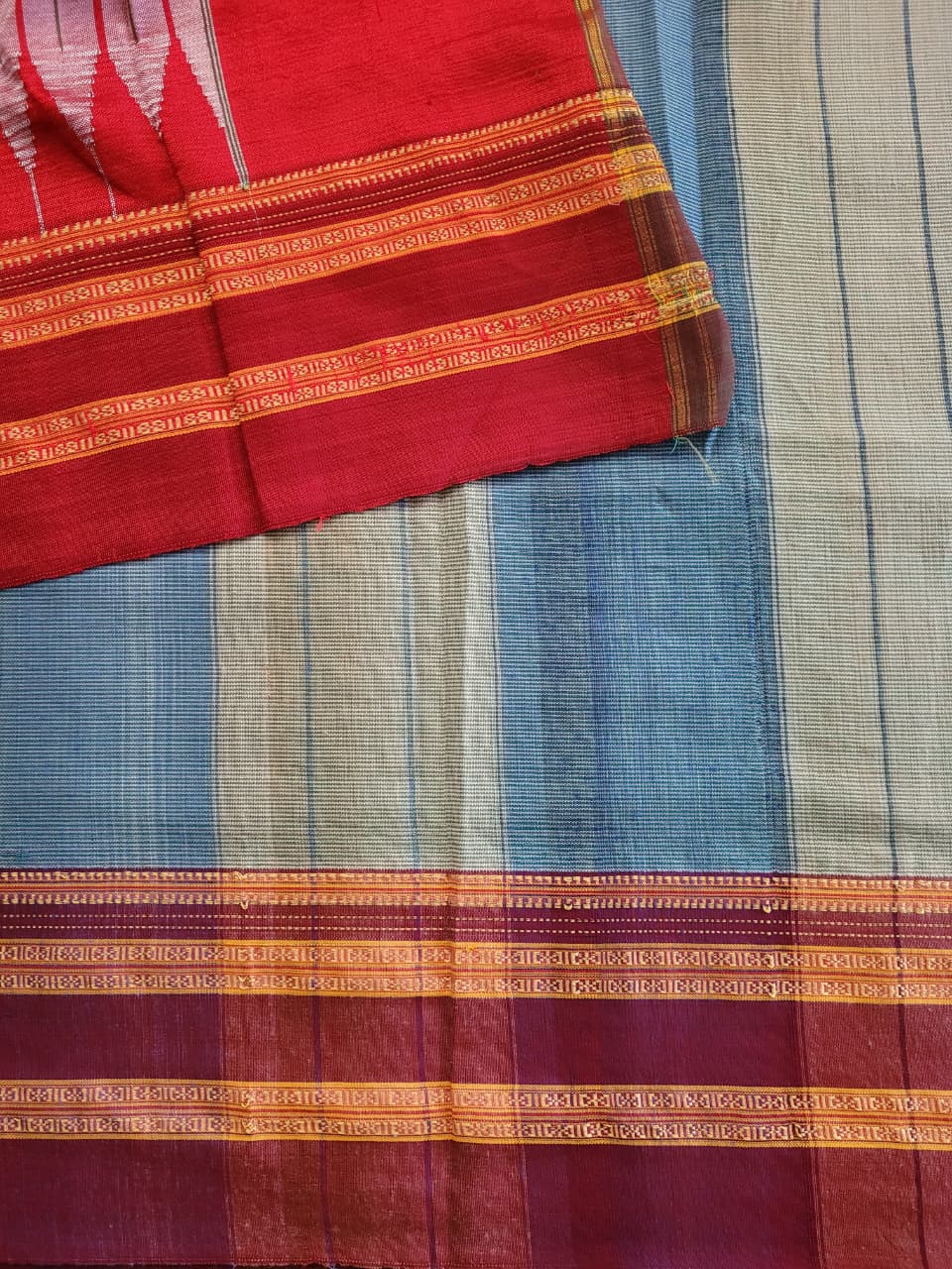 Red Ilkal Saree Silk Pallu