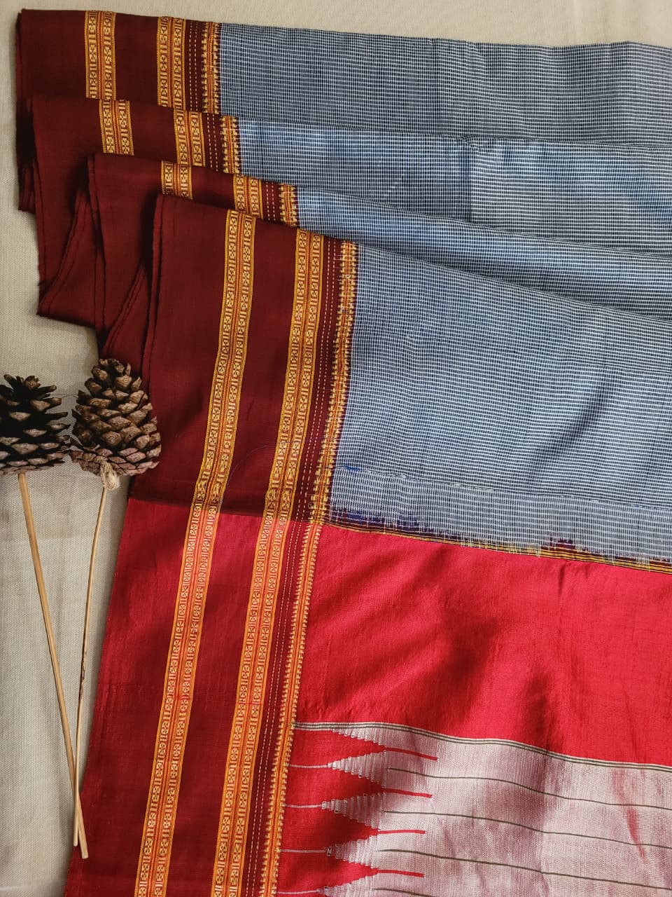 Gray2 Ilkal Saree Silk Pallu
