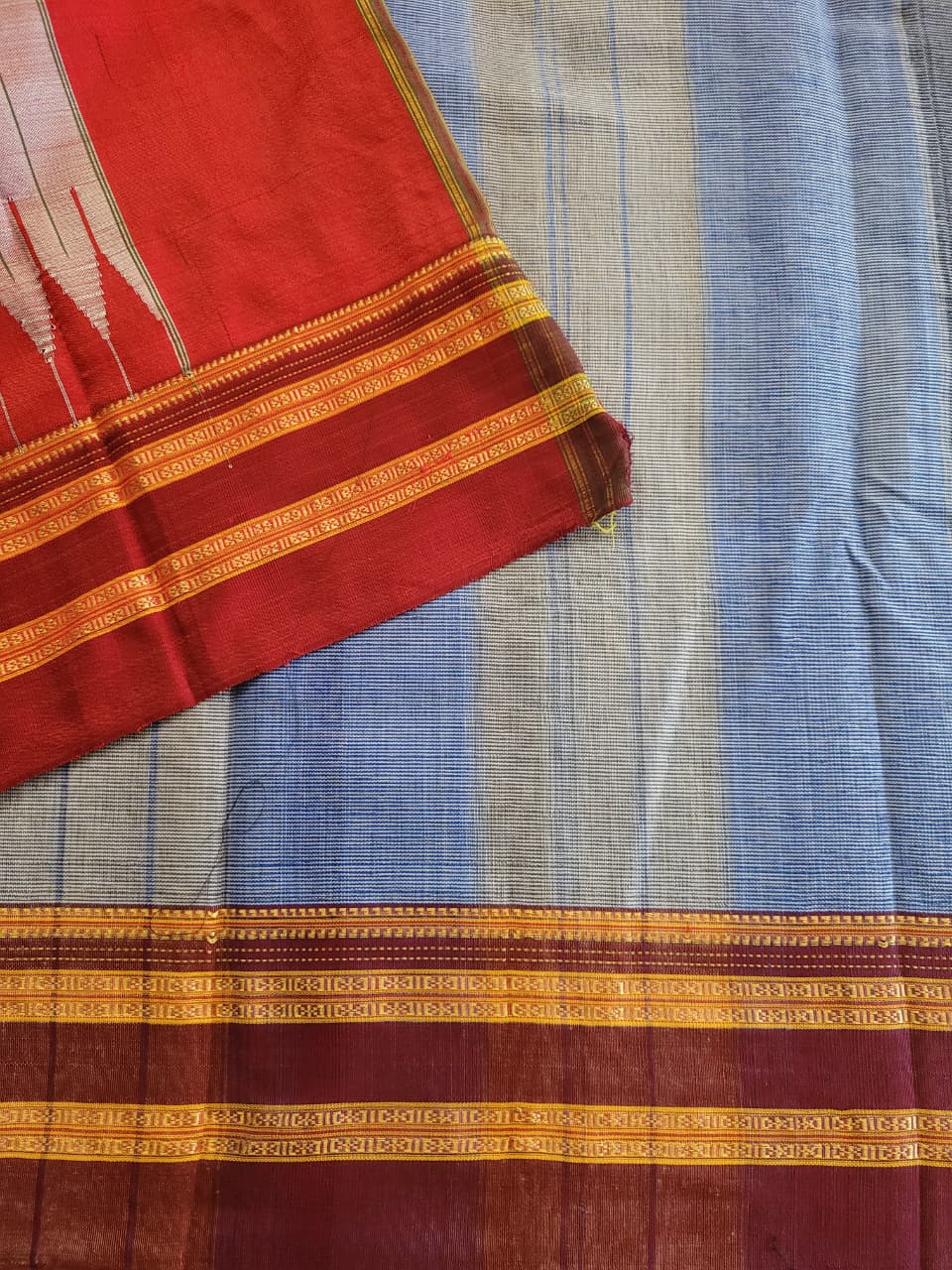 Gray2 Ilkal Saree Silk Pallu