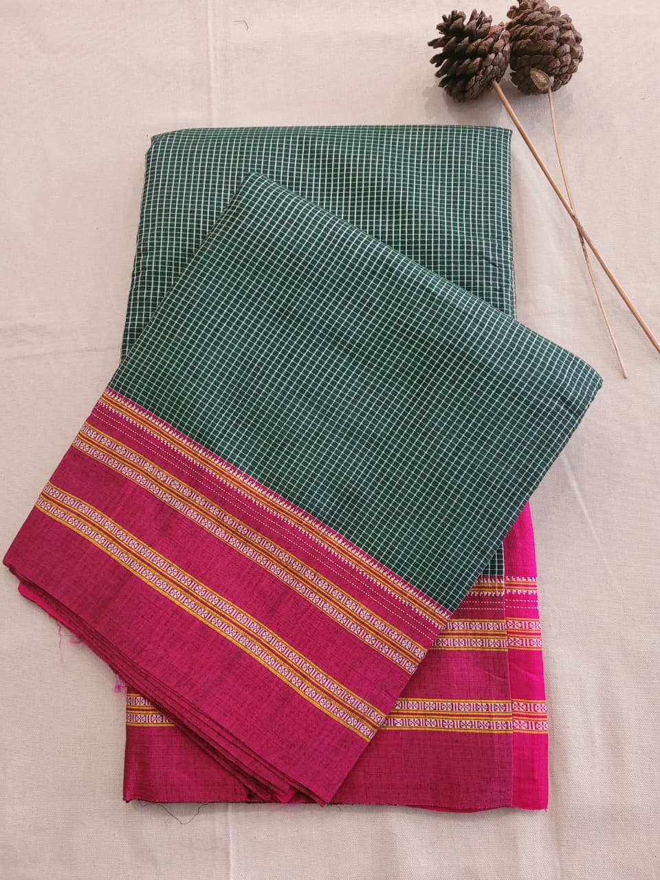 Green Ilkal Saree Silk Pallu