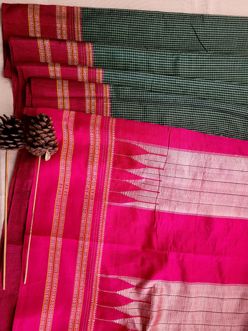 Green Ilkal Saree Silk Pallu