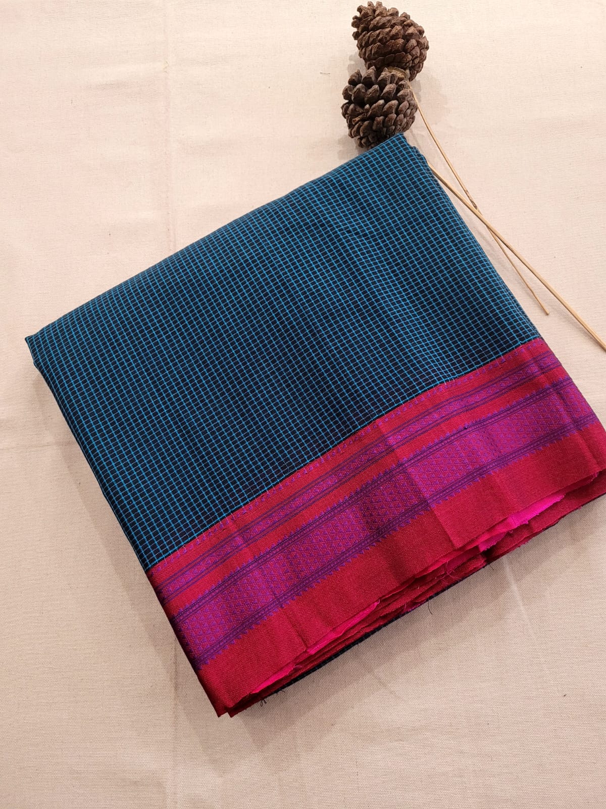 Blue Ilkal Saree Silk Pallu