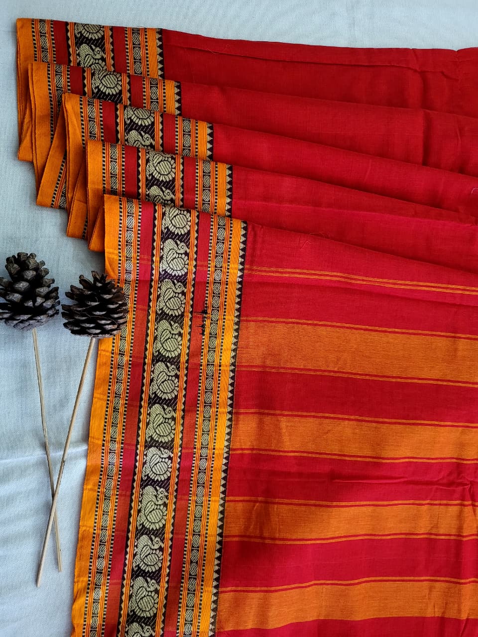 Red Narayanpet Cotton Saree