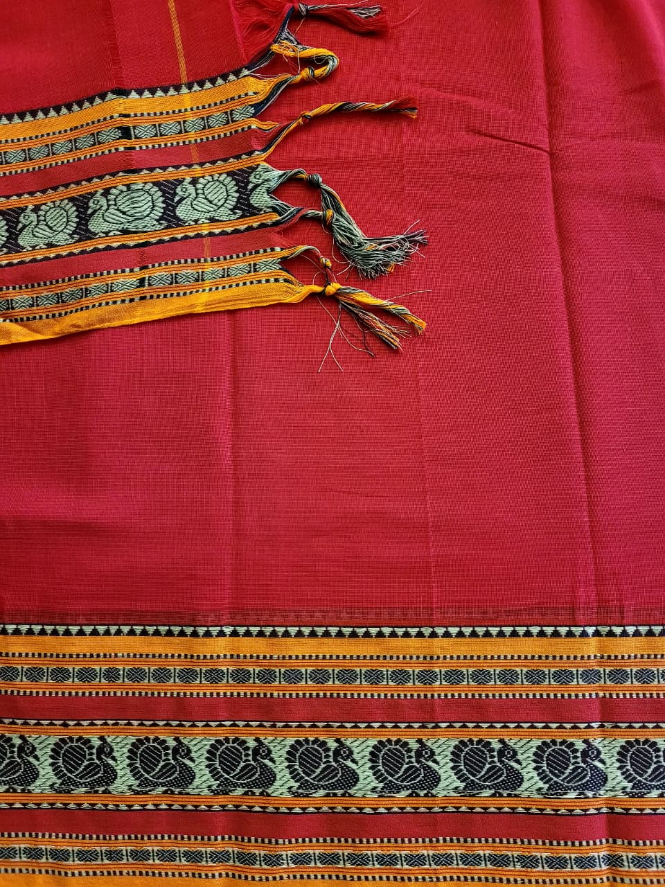 Red Narayanpet Cotton Saree