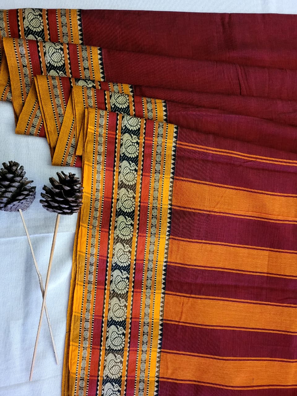 Maroon Narayanpet Cotton Saree