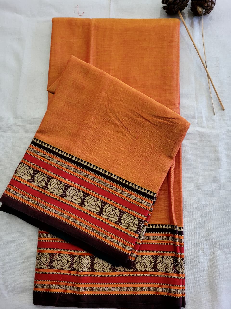 Saffron Narayanpet Cotton Saree