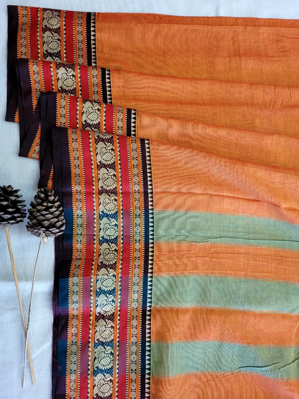Saffron Narayanpet Cotton Saree