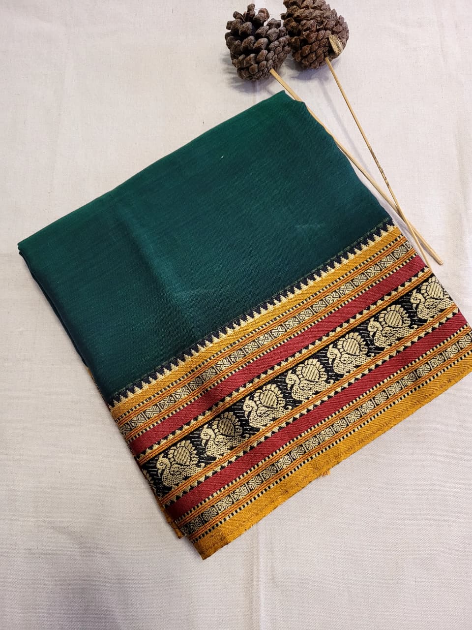 Green Narayanpet Cotton Saree