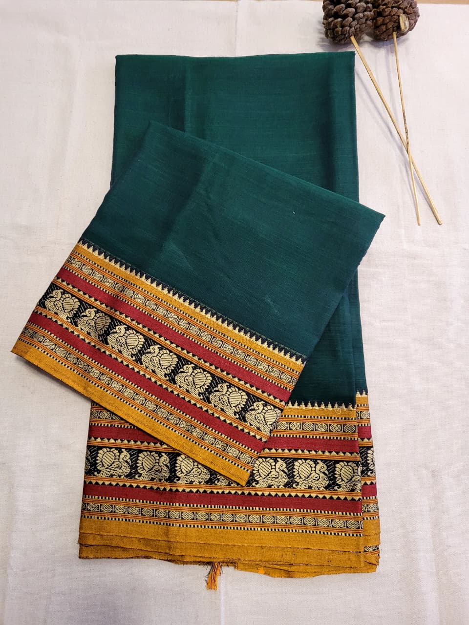 Green Narayanpet Cotton Saree