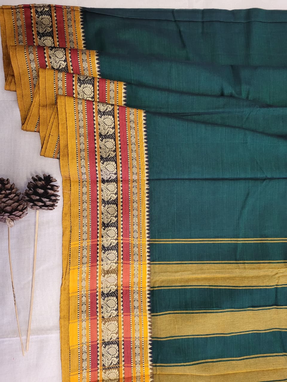 Green Narayanpet Cotton Saree