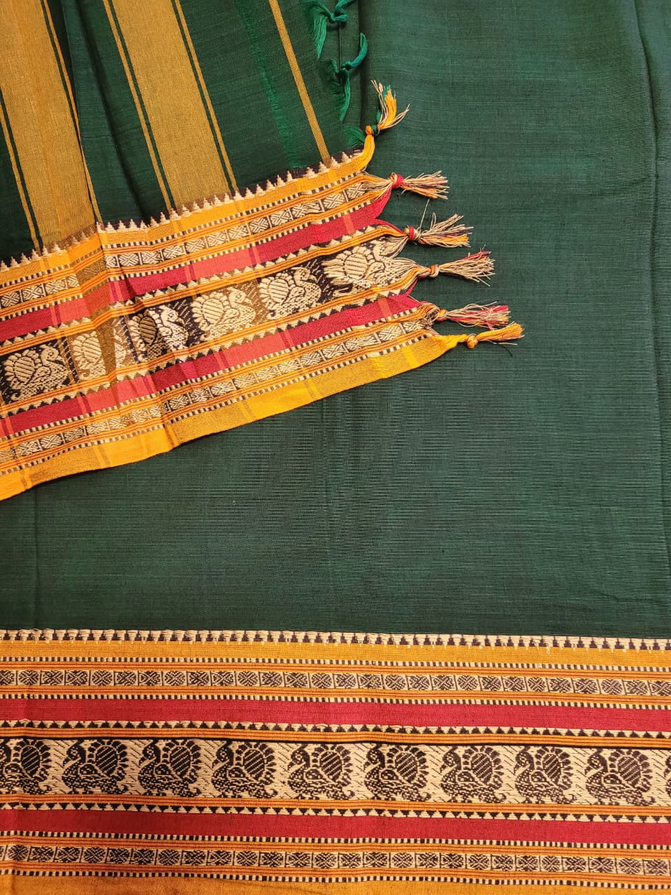Green Narayanpet Cotton Saree