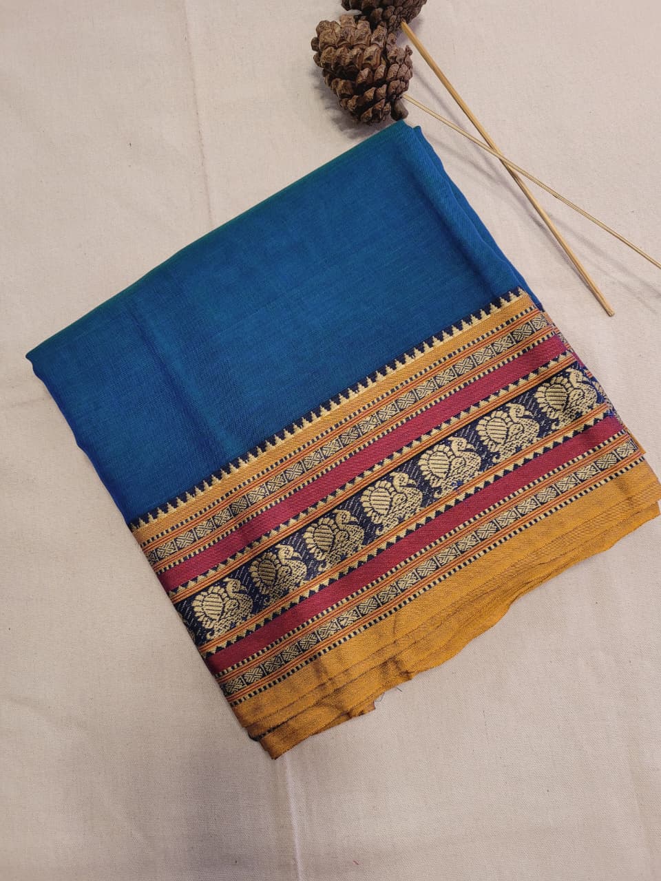 Blue Narayanpet Cotton Saree
