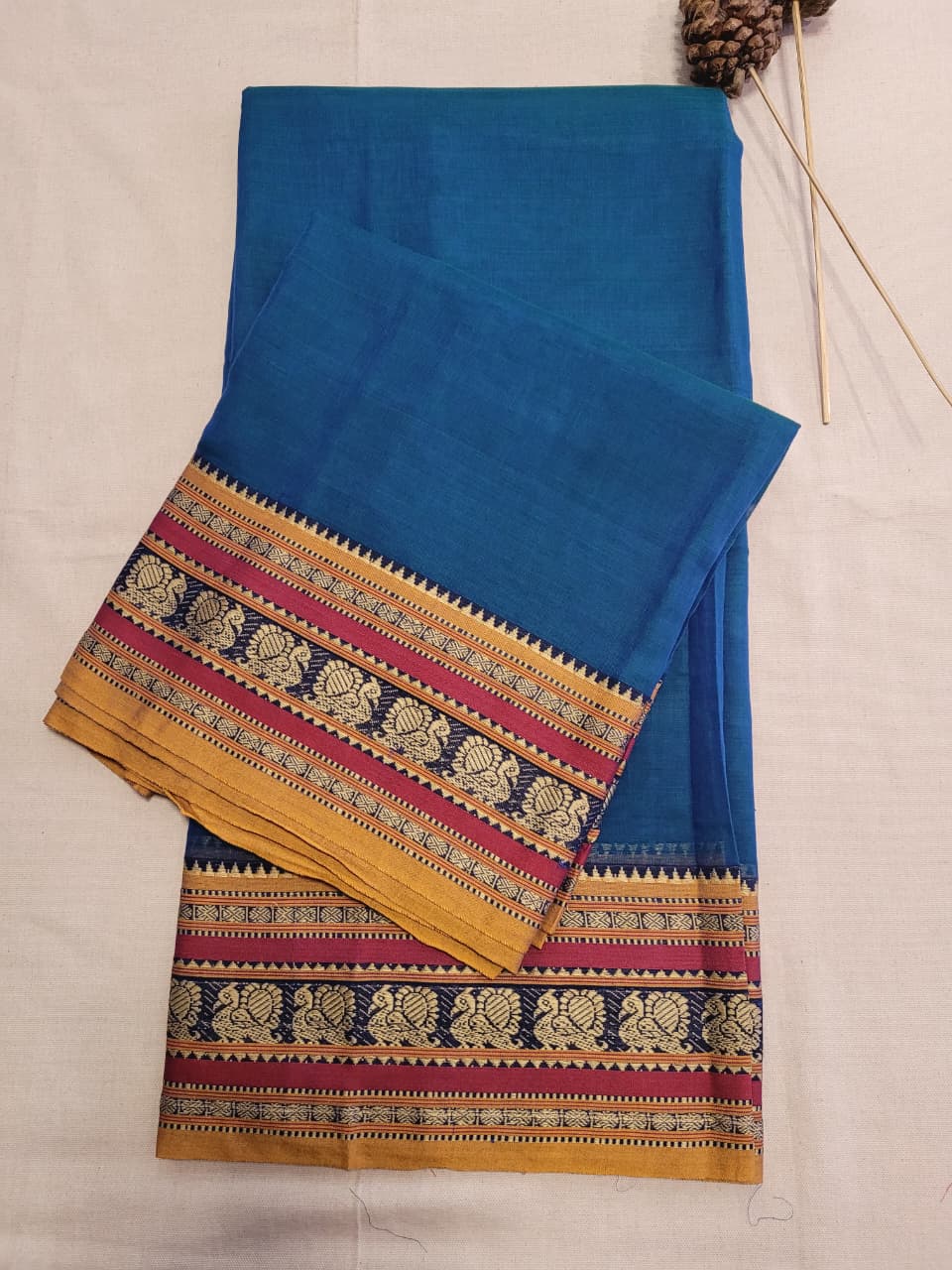 Blue Narayanpet Cotton Saree