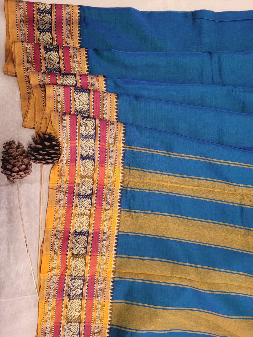 Blue Narayanpet Cotton Saree