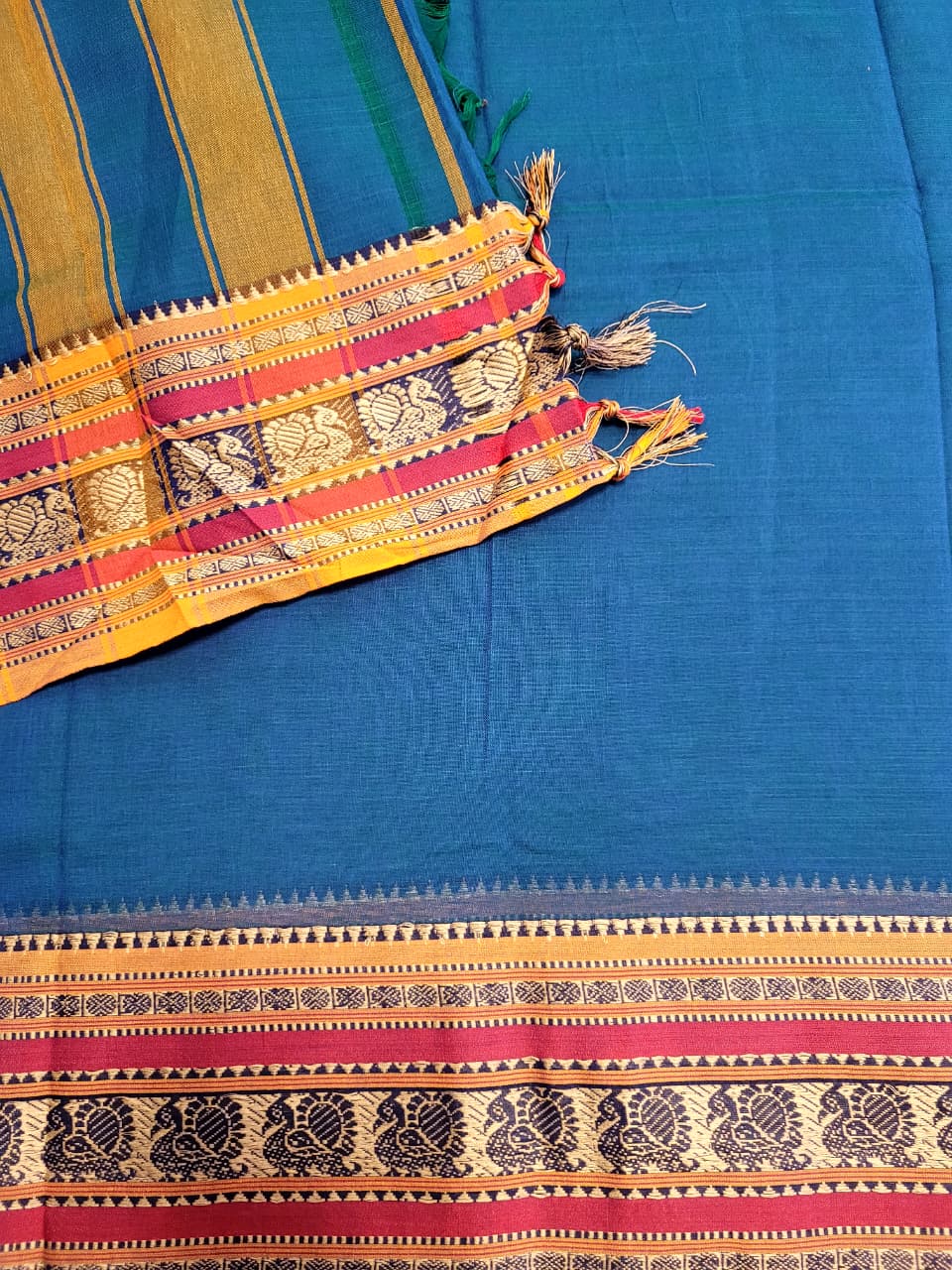 Blue Narayanpet Cotton Saree