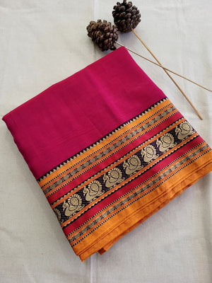 Pink Narayanpet Cotton Saree