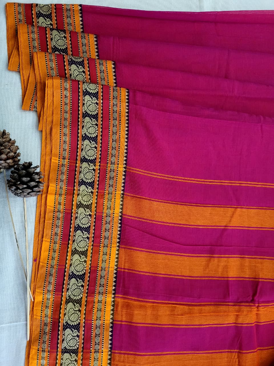 Pink Narayanpet Cotton Saree