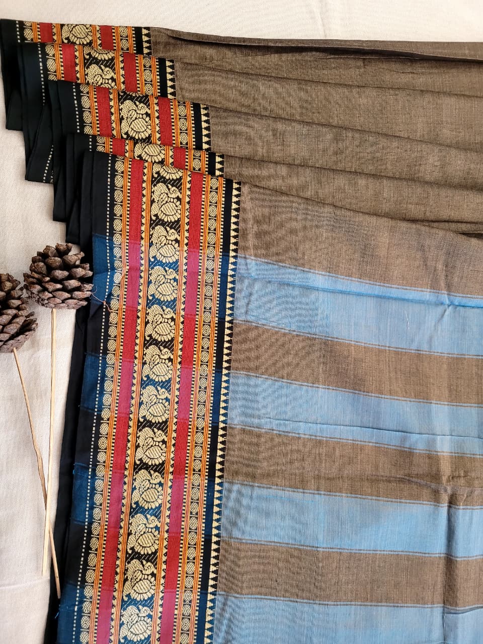 Brown Narayanpet Cotton Saree