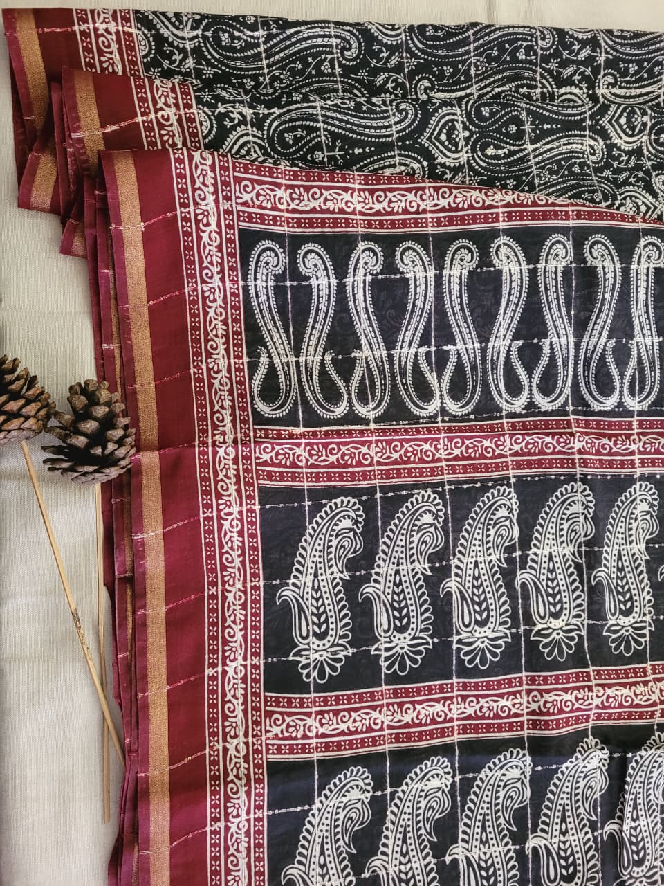 Gray Cotton Saree with Sequins