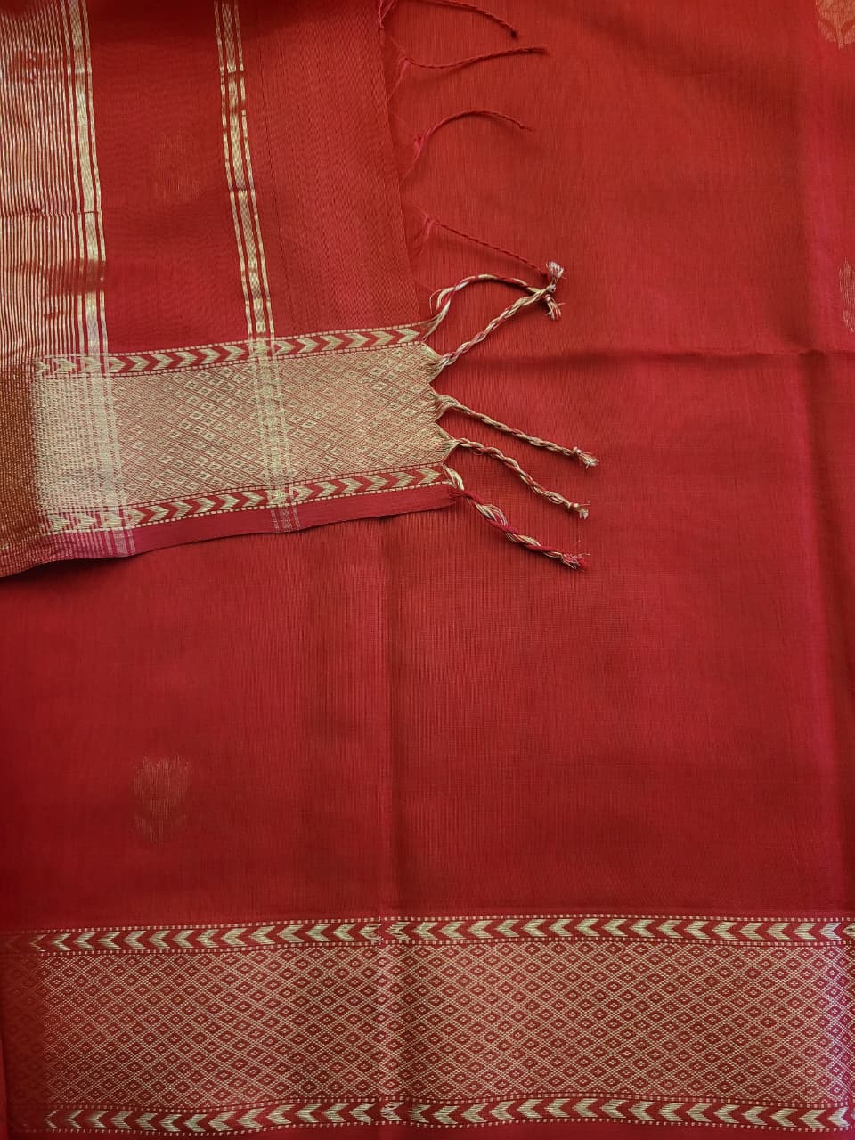 Red Maheshwari Sico Saree