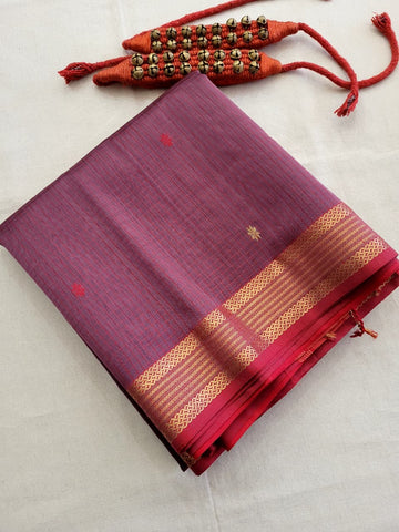 Purple Maheshwari SilkSaree